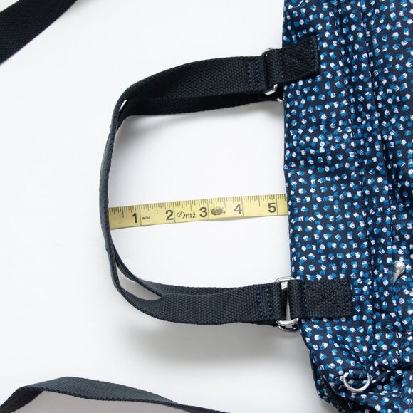 Kipling Flora Shoulder Bag Printed Notes Purse Removable Strap Blue White - Picture 7 of 9